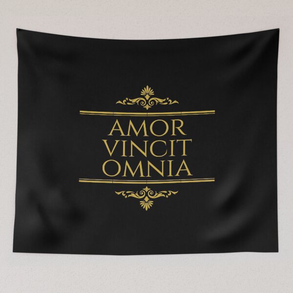 Item preview, Amor Vincit Omnia Love Conquers All Stacked Gold - Latin Phrases designed and sold by ElementJourney.