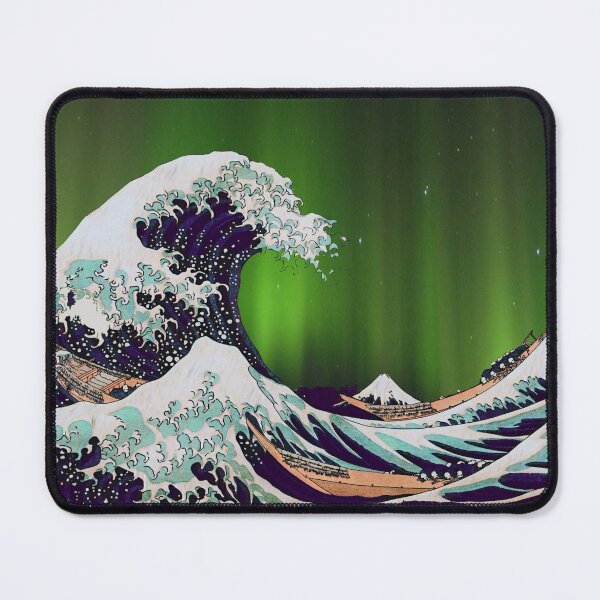 Item preview, The Great Wave Under The Aurora Borealis - Aurora Borealis Over The Great Wave designed and sold by molamode.