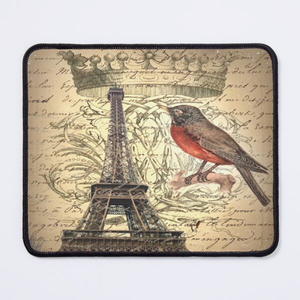 Item preview, dark academia bird vintage crown french scripts paris eiffel tower designed and sold by LEILA ART SPACE.