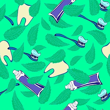 Artwork thumbnail, Refreshing Mint Toothpaste Pattern by RafaelLima7