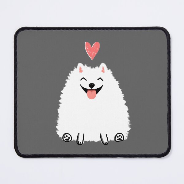 Item preview, Fluffy White Pomeranian with Valentine Heart | Cute Cartoon Dog designed and sold by Jenn Inashvili.