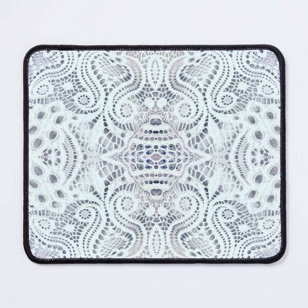 Item preview, tropical crochet new age aqua blue paisley lace designed and sold by LEILA ART SPACE.