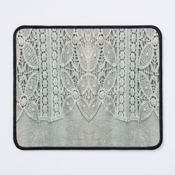 Item preview, grey linen country chic floral bohemian lace designed and sold by LEILA ART SPACE.