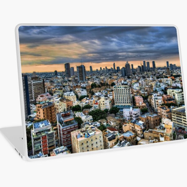 Tel Aviv skyline winter time Laptop Skin