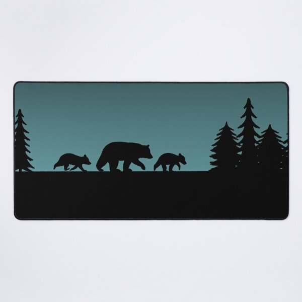 Black Bear with Cubs Silhouettes Kids T-Shirt for Sale by Jenn Inashvili