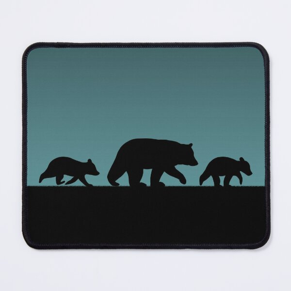 Black Bear with Cubs Silhouettes Kids T-Shirt for Sale by Jenn Inashvili