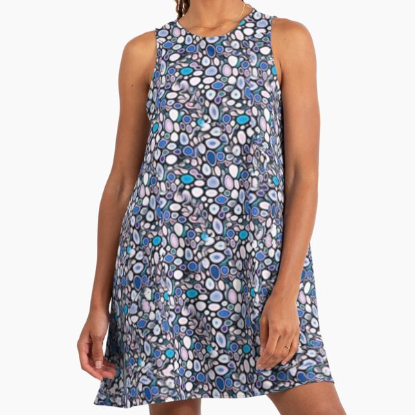 polka dot dress a line Berylove Women White Black Graduation Dress Polka Dot V-Neck A Line Midi Party Dress, White Black Dot / custom main image 1