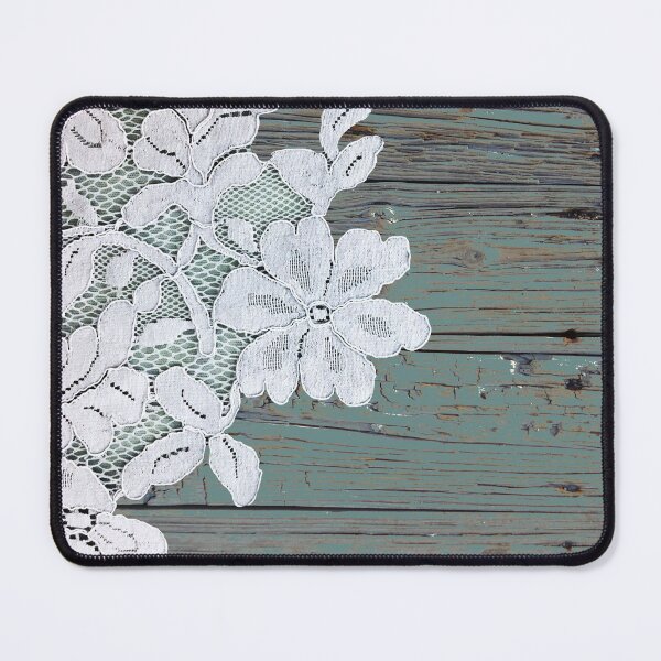 Item preview, Parisian white lace Bohemian western country blue barn wood designed and sold by LEILA ART SPACE.