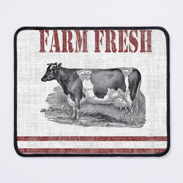 Item preview, Farm fresh french country stripe burlap holstein cow designed and sold by LEILA ART SPACE.