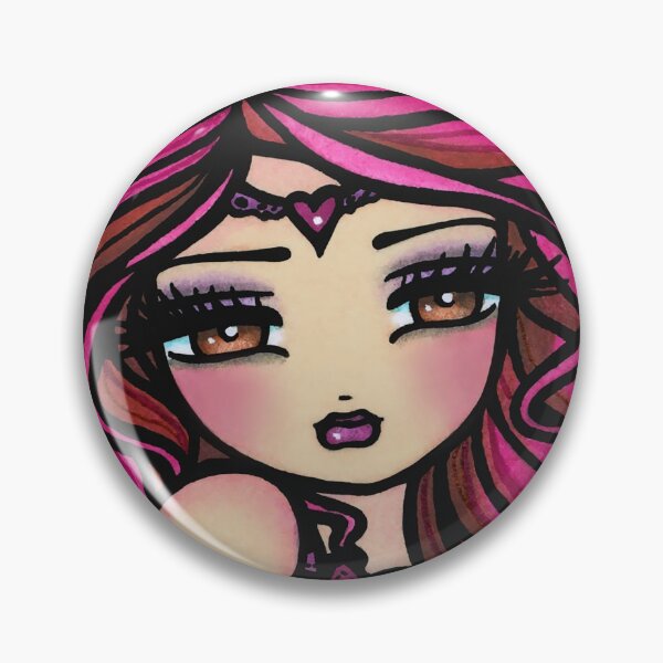 Item preview, Pink Haired Valentine Goddess Heroine Whimsical Fantasy Art  designed and sold by hannahlynnart.