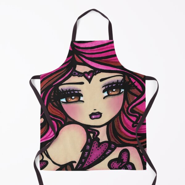 Item preview, Pink Haired Valentine Goddess Heroine Whimsical Fantasy Art  designed and sold by hannahlynnart.