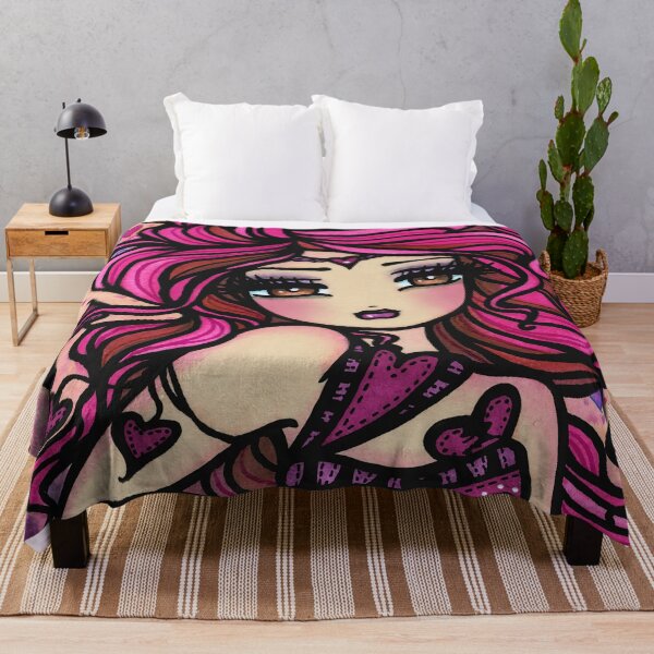 Item preview, Pink Haired Valentine Goddess Heroine Whimsical Fantasy Art  designed and sold by hannahlynnart.
