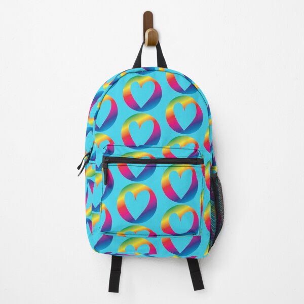 Item preview, Rainbow heart sillouet blue background designed and sold by Kimber Nova.