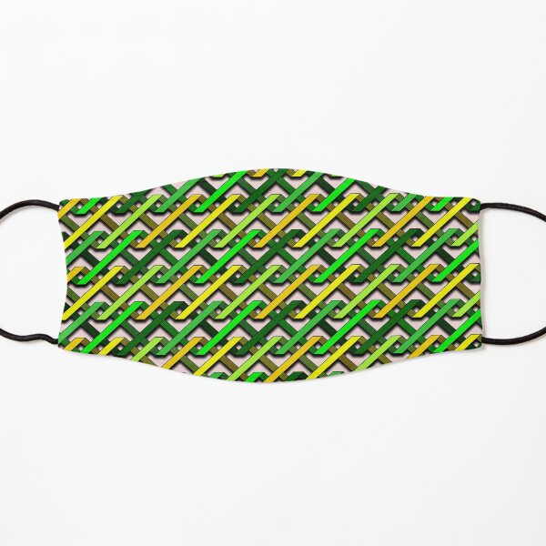 Green and Yellow Tangles Kids Mask