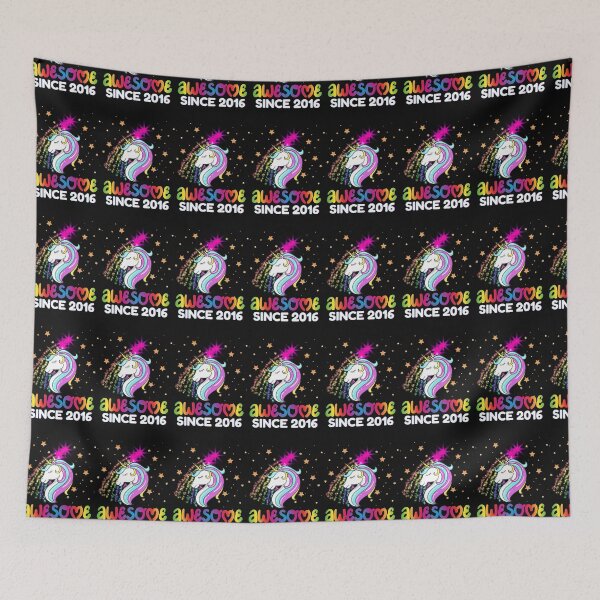 Item preview, 7th Birthday Awesome Since 2016 Rainbows and Unicorn designed and sold by Click-Like.