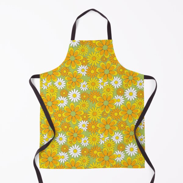 Item preview, 70s Flower Power Green Orange Yellow Retro Daisy designed and sold by emilyretro.