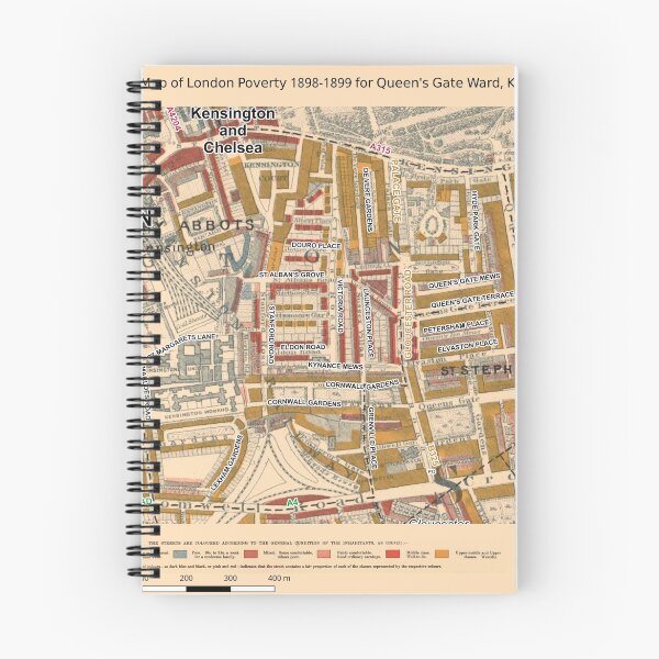 Item preview, Booth's Map of London Poverty for Queen's Gate ward, Kensington & Chelsea designed and sold by ianturton.