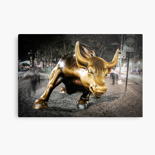 Wall Street Bull Metal Print