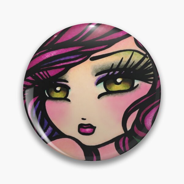 Item preview, Cute Pink Haired Hot Air Balloon Aviator Fantasy Art designed and sold by hannahlynnart.