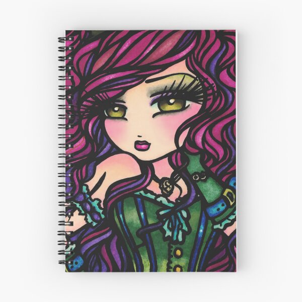 Item preview, Cute Pink Haired Hot Air Balloon Aviator Fantasy Art designed and sold by hannahlynnart.