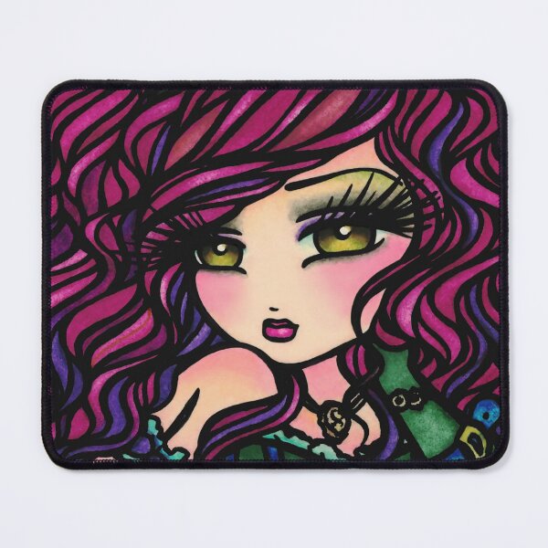 Item preview, Cute Pink Haired Hot Air Balloon Aviator Fantasy Art designed and sold by hannahlynnart.