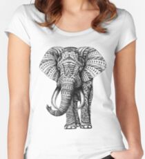 Ornate Elephant Women's Fitted Scoop T-Shirt