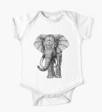 Verzierter Elefant Baby Body Kurzarm