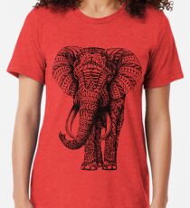 Ornate Elephant Tri-blend T-Shirt
