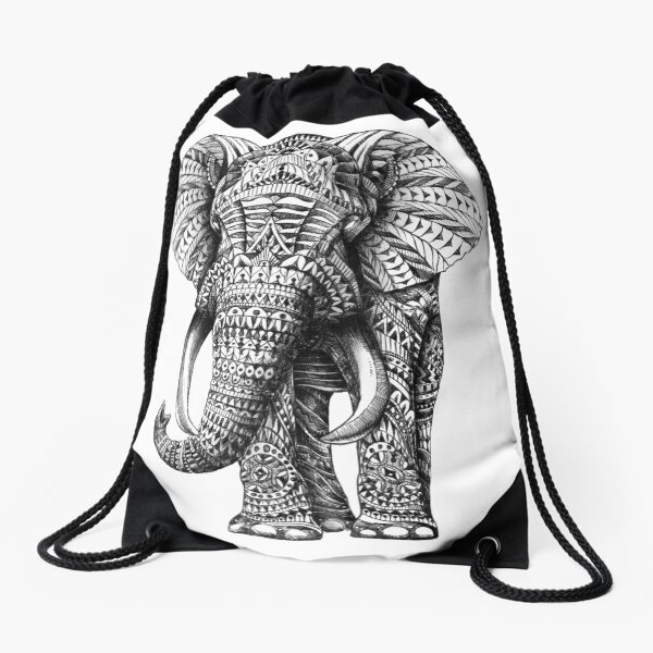 Verzierter Elefant Turnbeutel