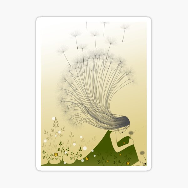 The Girl with Dandelion Hair Sticker