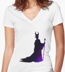 Villain Inspired Silhouette Women's Fitted V-Neck T-Shirt