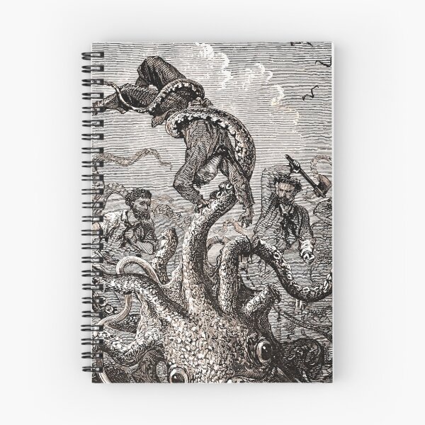 Item preview, Vintage giant squid attack illustration 1870 designed and sold by monsterplanet.