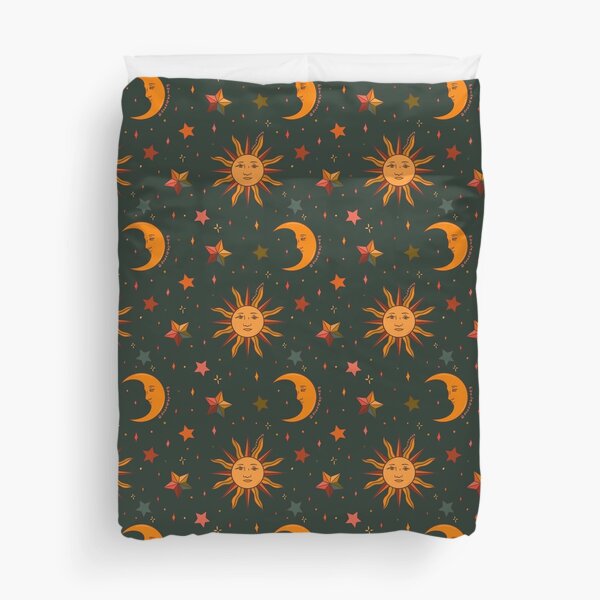 Artikel-Vorschau von Folk Moon und Star Print in Teal, designt und verkauft von doodlebymeg.