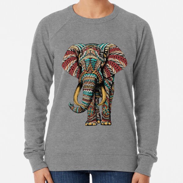 Elefante adornado (versión en color) Sudadera ligera