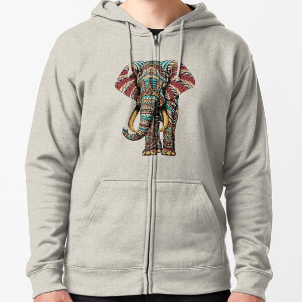 Verzierter Elefant (Farbversion) Kapuzenjacke