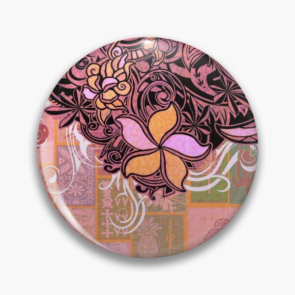 Item preview,  Hawaiian Black Overlay With Coral Village Tiare Tapa Artboard  designed and sold by sunnthreads.