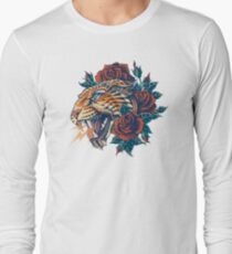 Camiseta de manga larga Leopard adornado (Versión en color)
