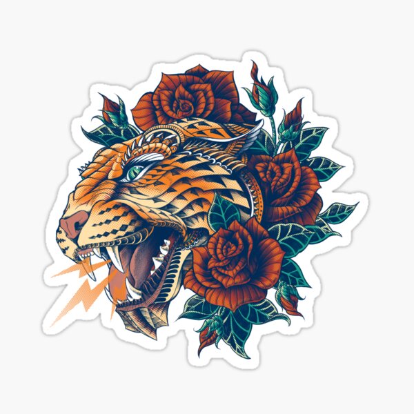 Ornate Leopard (Color Version) Sticker