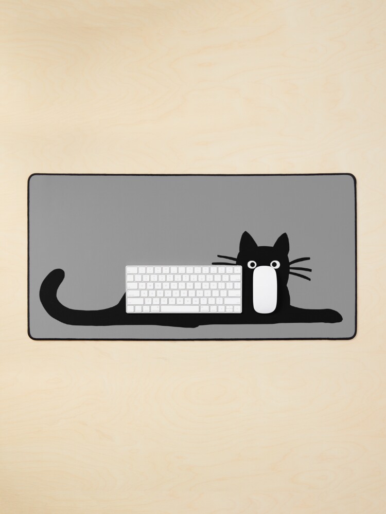 Thumbnail 1 of 5, Mouse Pad, Black Cat designed and sold by ShortCoffee.