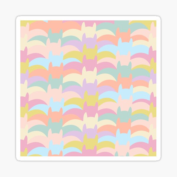 "Halloween Bats Southwestern Style" Spooky Modern Pastel Pink Lavender Blue Yellow Peach Graphic Designer Print Sticker