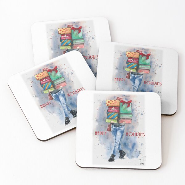Item preview, Girl in ripped jeans carrying gifts designed and sold by Fiona MacKay.