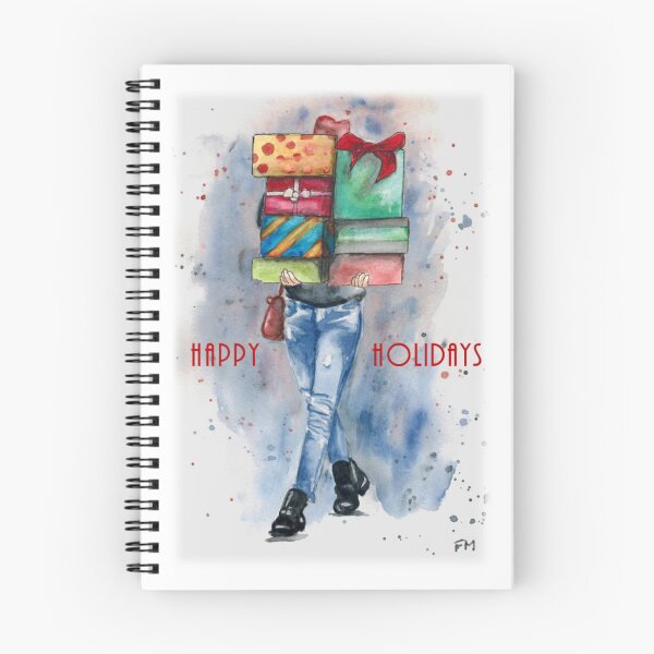 Item preview, Girl in ripped jeans carrying gifts designed and sold by Fiona MacKay.