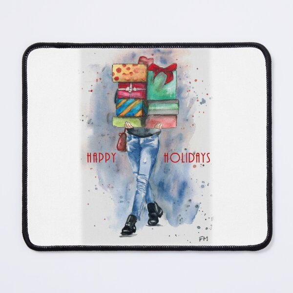 Item preview, Girl in ripped jeans carrying gifts designed and sold by Fiona MacKay.