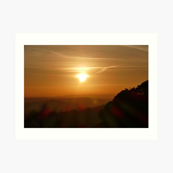 Sunsets over the Surrey Hills Art Print
