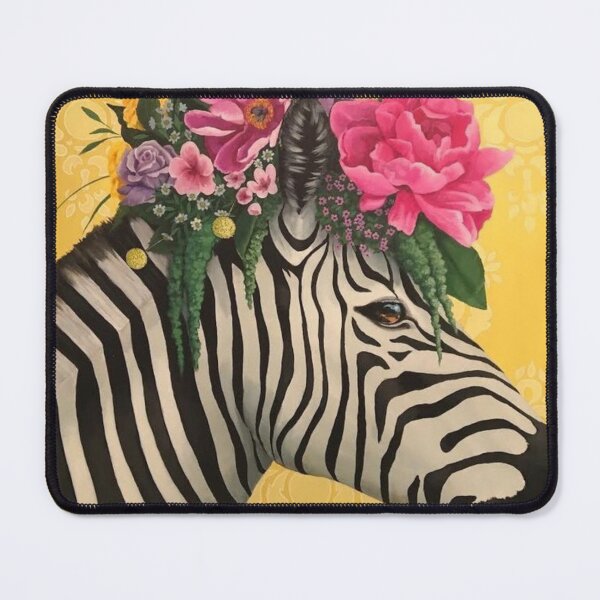 Item preview, This zebra with flowers looks like a painted canvas because it's so pretty! designed and sold by Paradise Of Colors.