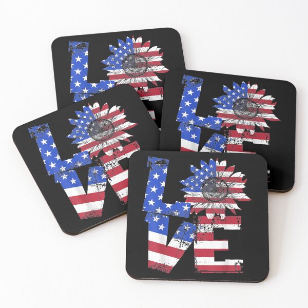Item preview, Vintage Love Sunflower Patriotic American Flag 4th Of July designed and sold by miann4.