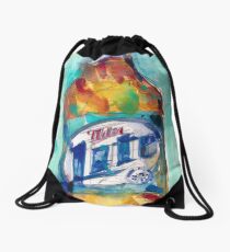 Miller Lite Beer Original Beer Art Watercolor Drawstring Bag