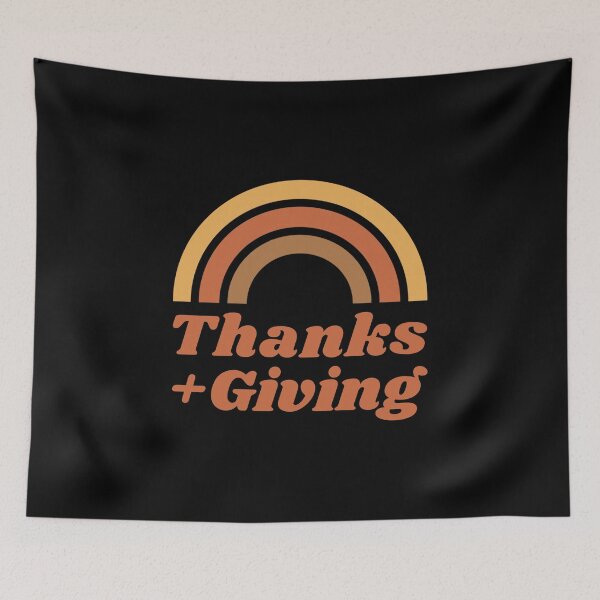 Item preview, Thanks Plus Giving / Thanksgiving Day Dinner Retro Rainbow design designed and sold by CreatedByHeidi.