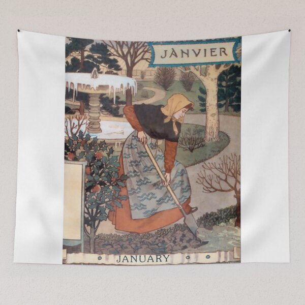 Item preview, Eugene Grasset French Art Nouveau Poster January  designed and sold by Bellathewilde.