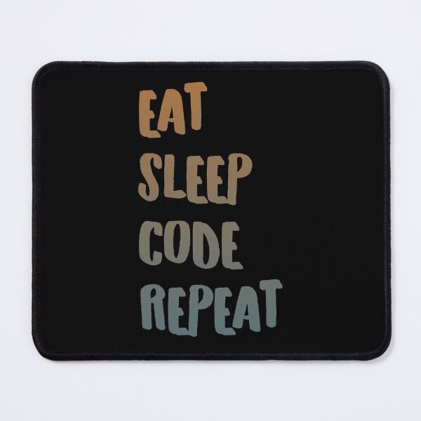 Artikelvorschau, Eat Sleep Code Wiederholung in Orange und Blau entworfen und verkauft von Interpret108.